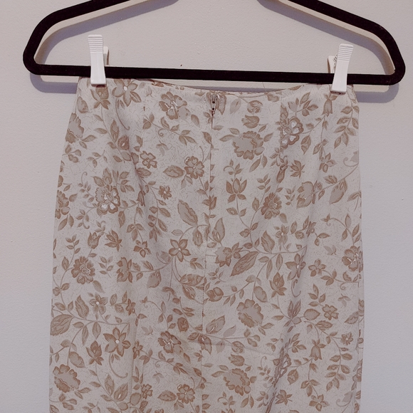 Vintage Classique Collections Beige Paisley Floral Skirt (Size 4/5) - Picture 5 of 12